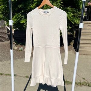 Elegant Cream Knit Dress